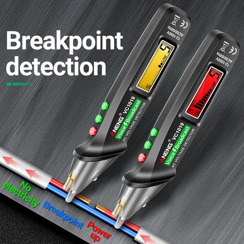 ANENG Voice Broadcast Non-Contact Voltage Tester, AC 12V-1000V Electrical Tools with LCD Display, Pocket-Sized