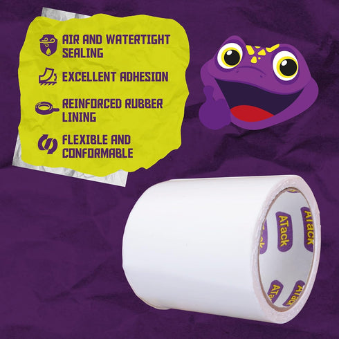 ATack Waterproof Patch and Seal Tape, White, 4 Inches x 10 Feet, Water Barrier Tape for Leak Repair