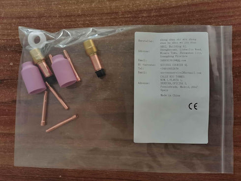 RIVERWELD TIG Gas Lens Collets for WP 17 18 26, 10pcs Ceramic Cup and Insulator