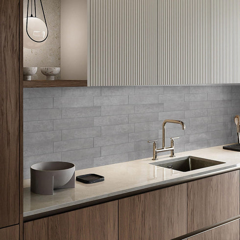 10-Sheet W&S Peel and Stick Matte Warm Grey Subway Tile,Stick on Backplash for Kitchen,Thicker Waterproof Luxury