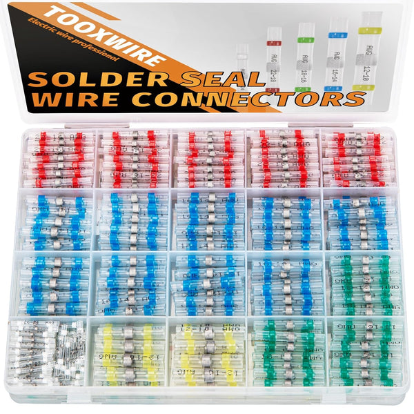 360PCS Solder Seal Wire Connectors, Heat Shrink Self Stick Solderless for Marine Automotive