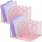 Kuntine.B Desk File Organizer, Pink 2 Pack Upright Mesh File Sorter for Home, Office & Classroom Organization