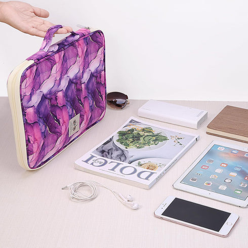 Travel Portfolio Organizer, Waterproof A4 Document Bag, Multifunctional Travel Note Pouch, Zippered Case for Notebook,