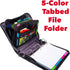 Case-it The Mighty Zip Tab Zipper Binder - 3 Inch O-Rings, 5 Color Tab Expanding File Folder, 600 Sheet Capacity