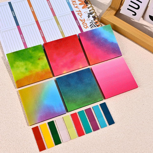BAYTORY 500 Sheets Transparent Sticky Notes, 3 x 3 Glitter Clear Memo Pads, Self-Stick Index Tabs for Bible Accessories