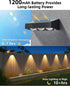 4 Pack, 9 IP65 JOFIOS Solar Fence Lights Outdoor, Fixed Colors Color Changing Fence Lights Solar Powered Waterproof