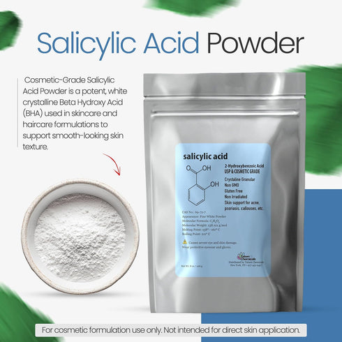 (8 226 Pure Salicylic Acid Powder DIY Cosmetics Salicylic Acid Ounce / Gram) Cosmetic and USP Grade