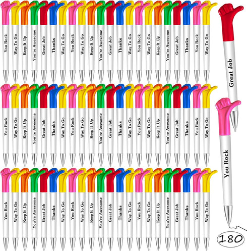 Woanger Inspirational Quotes Thumbs Up Pens, Bulk Employee Appreciation Ballpoint Pens for Christmas Gifts