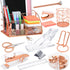 Rose Gold Desk Organizers Set, 13PS Office Supplies with Acrylic Stapler, Tape Dispenser, and Pen Holder