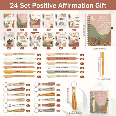 72 Pcs/24 Set Set Funrous Positive Motivational Gift for Women Mothers Day Bulk Gratitude Spiral Journals Notebooks