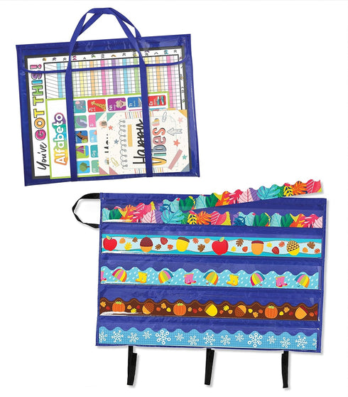 Carson Dellosa Teacher Bulletin Board Storage Pocket Charts Pack, Border Storage and Bulletin Board Holder