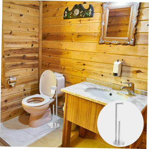 Vertical Paper Towel Holder Stand Storage Roll Paper Rack for Bathroom Kitchen Living Room Practical Design