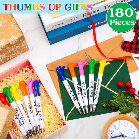 Woanger Inspirational Quotes Thumbs Up Pens, Bulk Employee Appreciation Ballpoint Pens for Christmas Gifts