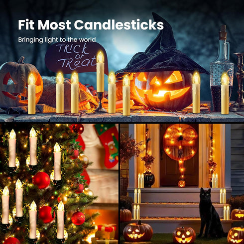 JOSU Flameless Candles Birthday Decor, 12PCS LED Flickering Lights Battery Operated with Remote Timer, Warm White for