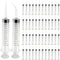 Conagel 100 Pcs 12ml Plastic Syringes with Curved Tip and Straight Tip Disposable