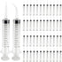 Conagel 100 Pcs 12ml Plastic Syringes with Curved Tip and Straight Tip Disposable