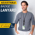 DAYGOS Breakaway Lanyards for ID Badges, Safety Detachable Key Lanyard with USA Flag, Adjustable Neck Strap (Black)