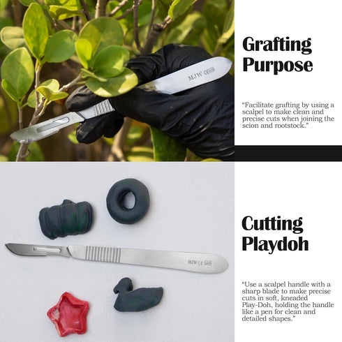 Scalpel Handle No.3 Set of 3 Pcs Stainless Steel Crafting Handle No.3 for Wood Art, Card Making, Sculpting