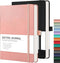 RETTACY Bullet Dotted Journal 2 Pack, A5 Dotted Grid Notebook, 160 Numbered Pages, 120 GSM Acid-Free Paper, Leather