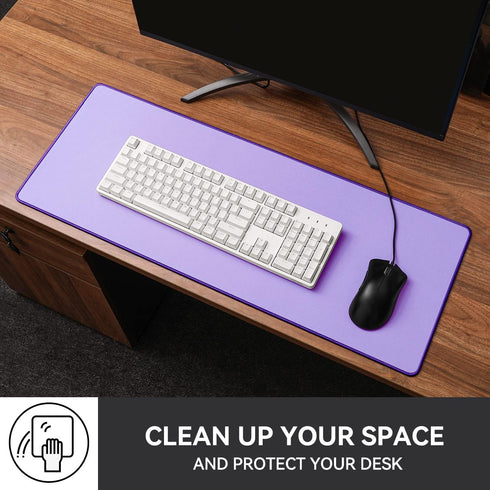 Waterproof Large Gaming Mouse Pad with Durable Stitched Edges, Non-Slip Rubber Base, Smooth Surface Mouse Mat Desk Pad for Home Office Gaming, 31.5"x11.8"x0.12", Lavender Purple by Reniteco