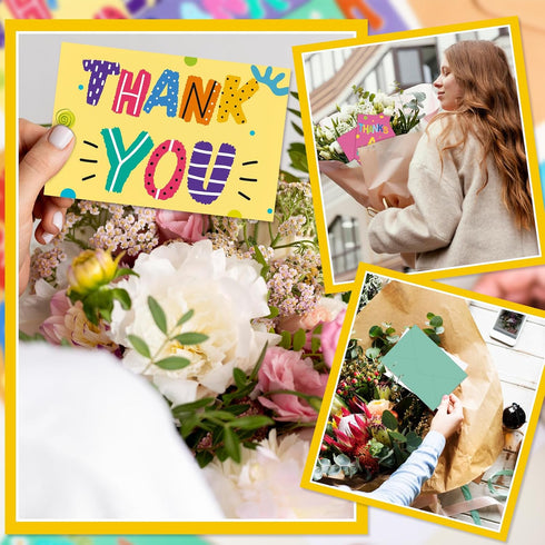 60 Pack 4x6 Inch Thboxes Thank You Cards with Envelopes, Thank You Cards Bulk with Envelopes & Stickers Greeting Card