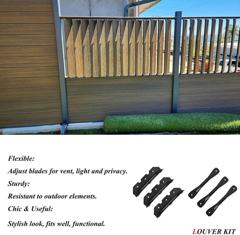 Explranltec 11 (48'') Deck Sunblind System Brackets, Louver Hardware System for Blinds and shutters, Heavy-Duty Steel