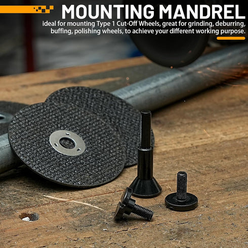 Cut-Off Wheel Mounting Mandrel Holder, 3/8" & 1/4" Arbor Hole with 1/4" Shaft for Die Grinder Accessories