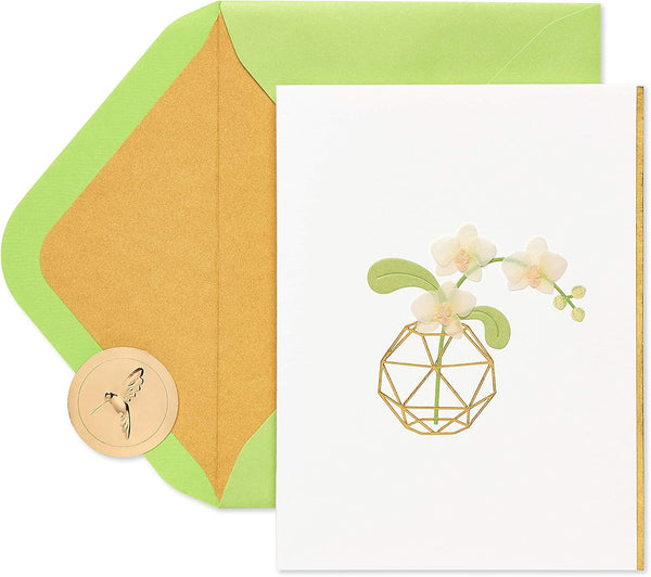 Papyrus Thank You Card with Orchid Design