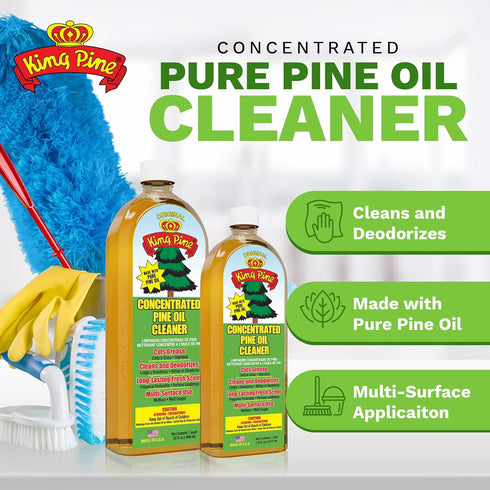 King Pine 16 Oz Concentrated Pine Oil Multi-Surface Cleaner Industrial Strength, Gold, Fl
