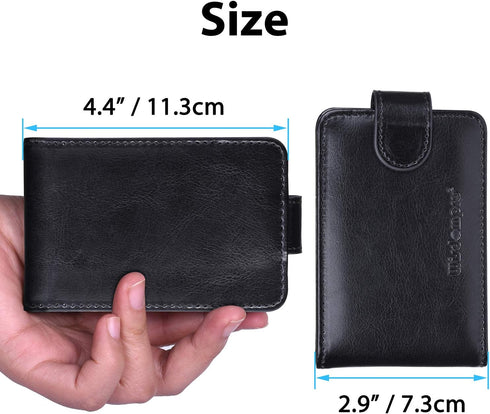 Wisdompro Credit Card Holder, Slim Leather RFID Blocking Wallet, Organizer Case with 20 Card Slot & 6 Small Cells