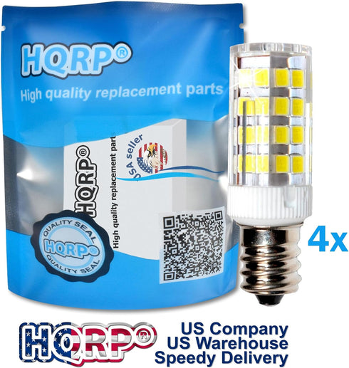 4-Pack E12 110V Bulb HQRP LED Light Cool Compatible with Ceiling Fan, Chandelier, Indoor Lighting, Drill Press