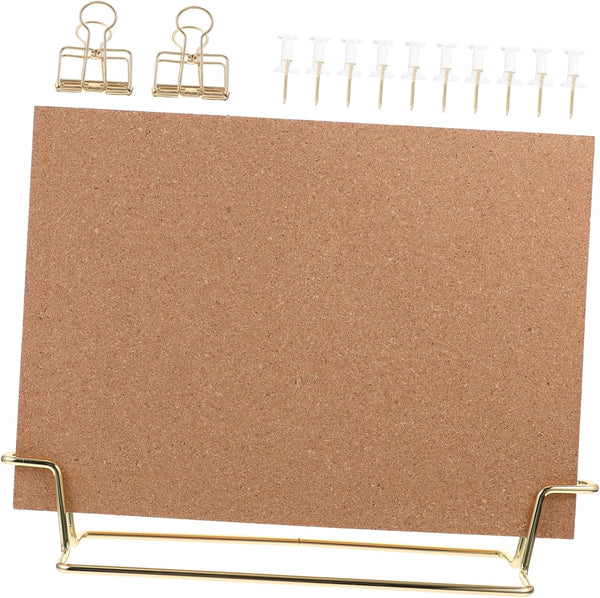 STOBOK 1 Set Cork Board Display Stand, Photo Desktop Display Items with Cork Framed Bulletin Board Bracket