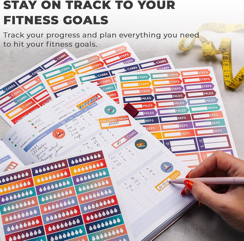 Clever Fox Planner Fitness Sticker Set, 16 Sheets of 841+ Unique Stickers for Monthly, Weekly & Daily Planning