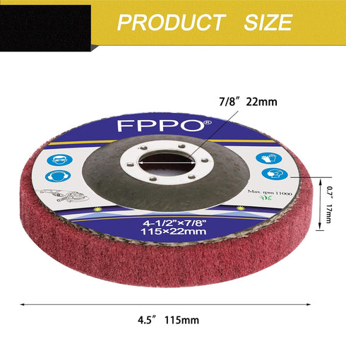 12Pcs 4.5" x 7/8" Nylon Fiber Flap Disc, Polishing Grinding Wheel for Angle Grinder, Buffing Tools