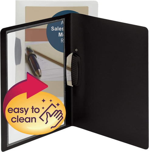 Smead Frame View Poly Report Cover, 1/2" Capacity, Letter Size, Black/Clear Front, 5 per Pack (86043)