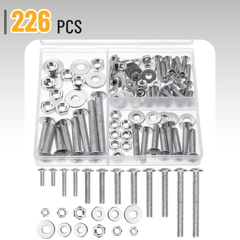 Mr. Pen Bolts, Nuts, and Washer Assortment Kit, 226 pcs, Assorted Nuts and Bolts for DIY Projects