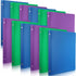 CHENGU 12 Pieces 1 Inch Binders, 3 Ring Holds 200 Sheets, Plastic Binder with Pocket for School Office Supplies (Dark