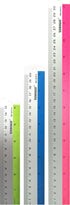 Set of 3 Aluminum Rulers, 6”, 8”, 12” in Inch and cm Scale, Random Color