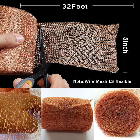 5 Inchx 32 Copper Mesh Screen Chicken Wire Hardware Cloth Copper Wool Rodent Mesh Screen Copper Wire Mesh Screen Mesh