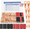 150pcs Battery Cable Ends Assortment Kit - 70Pcs Ring Wire Terminal Connectors & 80Pcs Heat Shrink Tubing for Marine