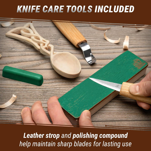 DIY04 Set BeaverCraft Wood Spoon Carving Kit for Beginners - Whittling Includes Spoon Carving Tools, Sloyd Whittling