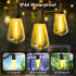 26Ft ST38 Lights,12+1 LAMPHOME Outdoor Yellow String Lights, Connectable Waterproof Patio Shatterproof LED Hanging