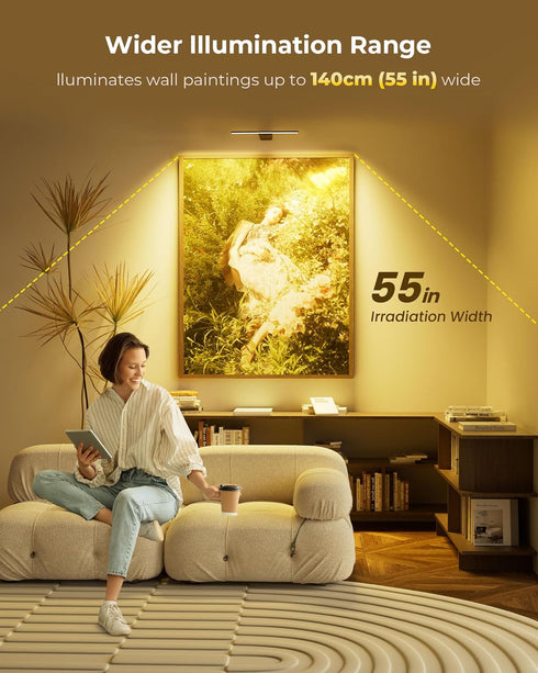 3 5 12000mAh (Black,1 Pack) Picture Light for Wall Rechargeable Art Light with Remote, Colors & Brightness Levels
