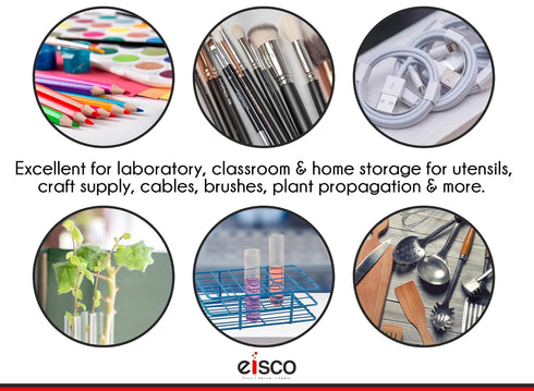 EISCO Wire Test Tube Rack - Holds 40 Tubes with 18-20mm Diameter, Epoxy-Coated Steel