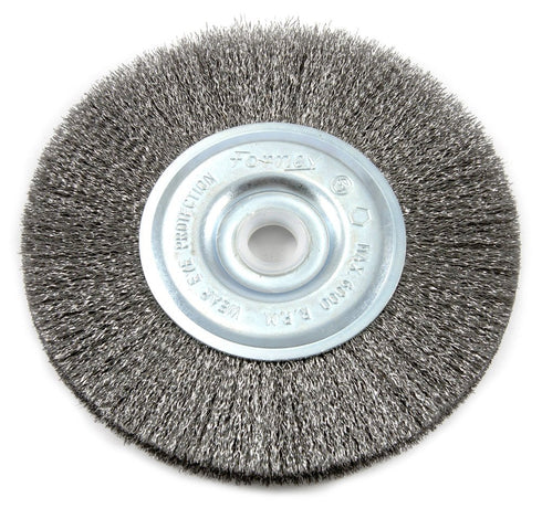 Forney 72743 Fine Crimped Wire Wheel Brush, 5-Inch with 1/2-Inch and 5/8-Inch Arbor