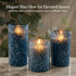 Set 3, Blue Flameless Candles with Remote, Battery Operated Pillar Candles of Flickering Real Wax LED Candles