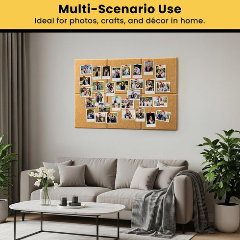 Snuvid 18''27'', 6 Pack Cork Board for Wall, Burlywood Bulletin Boards, Felt Board for Office Decor, Pin Board
