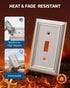 DEWENWILS Single Toggle Wall Plates, Satin Nickel Metal Outlet Covers, 4 Pack Light Switch Cover Plates for Home Decor
