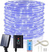 66FT 200LED 1800mAh IP67 8 ICRGB Solar Pool Lights for Above Ground, Solar Rope Lights Outdoor, Waterproof Blue String