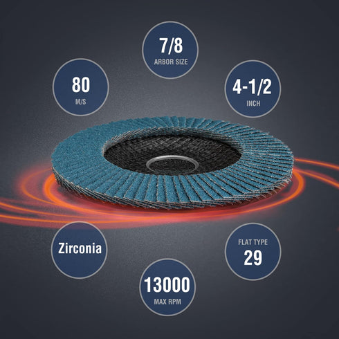 WORKPRO 10-Pack Flap Discs, 4-1/2-inch, T29 Zirconia Abrasive Grinding Wheel and Flap Sanding Disc